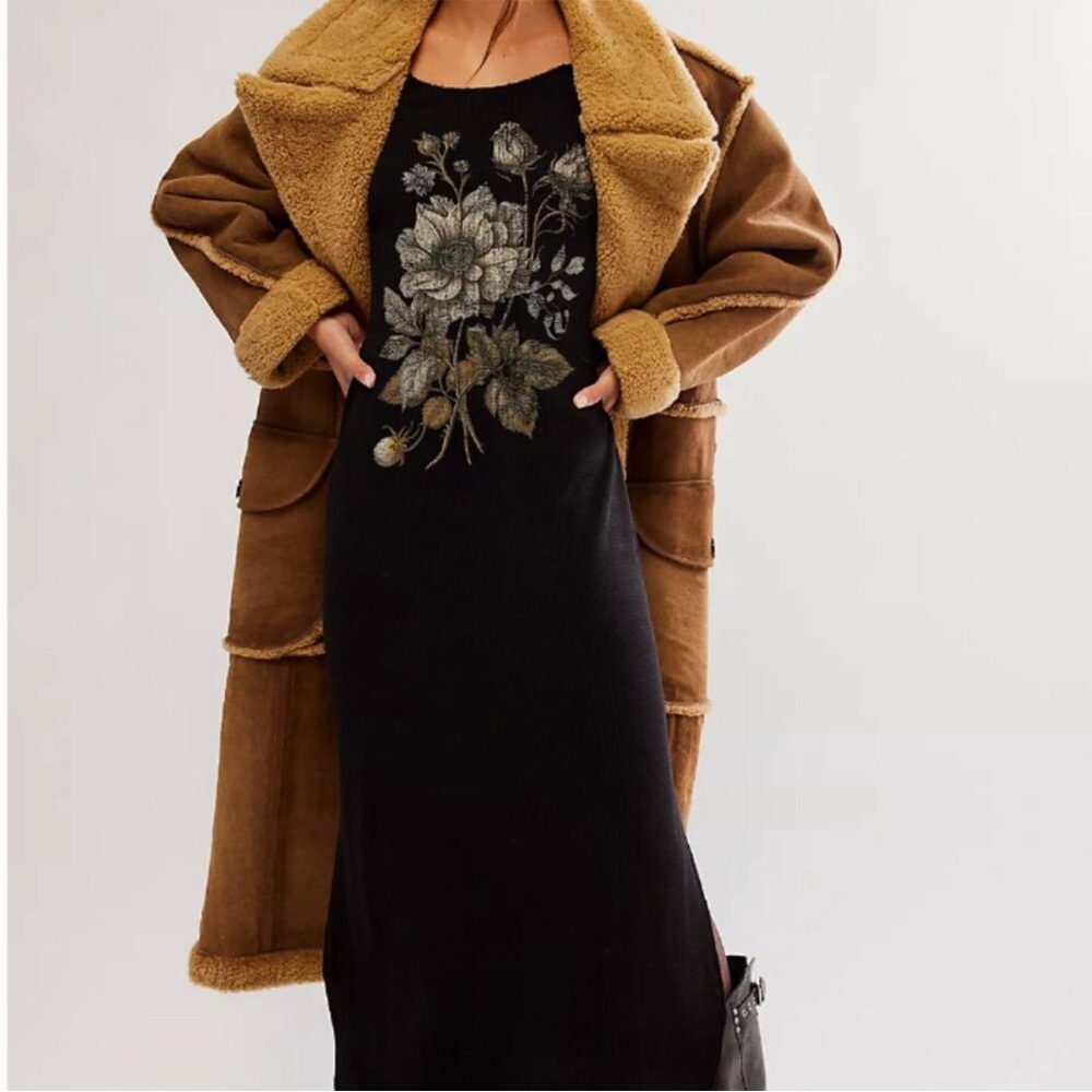 Black thermal FREE PEOPLE Floral Dress